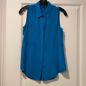 Theory bright blue silk top
